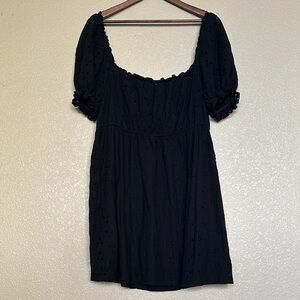 ASOS Black Eyelet Mini Dress